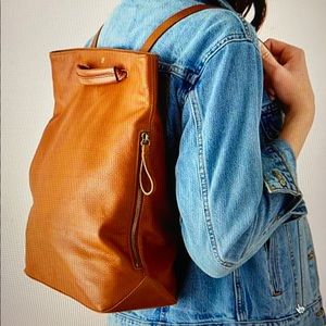 Bedford convertible leather backpack NWT